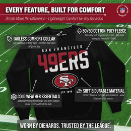 San Francisco 49ers Adult NFL Diagonal Fade Color Block Crewneck Sweatshirt - Black