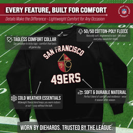 San Francisco 49ers NFL Adult Unisex Retro Gameday Ultra Soft Fleece Crewneck Sweatshirt - Black
