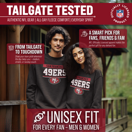 San Francisco 49ers NFL Adult Long Sleeve Team Block Charcoal Crewneck Sweatshirt - Charcoal