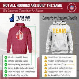 San Francisco 49ers NFL Adult Unisex Modern Throwback Ultra Soft Fleece Hooded Sweatshirt - Red