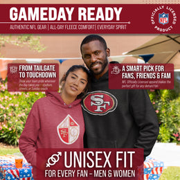 San Francisco 49ers NFL Adult Unisex Modern Throwback Ultra Soft Fleece Hooded Sweatshirt - Red