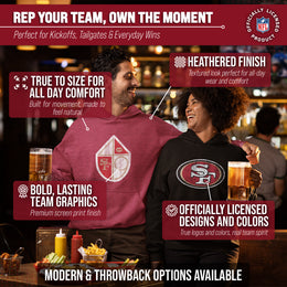 San Francisco 49ers NFL Adult Unisex Modern Throwback Ultra Soft Fleece Hooded Sweatshirt - Red