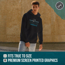 San Jose Sharks NHL Adult Heather Charcoal True Fan Hooded Sweatshirt Unisex - Charcoal