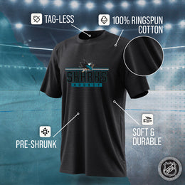 San Jose Sharks Adult NHL Heather Charcoal True Fan Hockey T-Shirt - Charcoal
