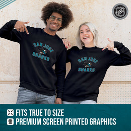 San Jose Sharks Adult NHL Gameday Crewneck Sweatshirt - Black