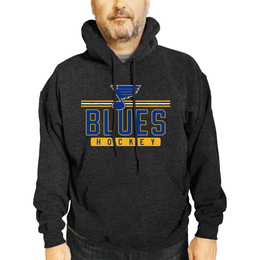 St. Louis Blues NHL Adult Heather Charcoal True Fan Hooded Sweatshirt Unisex - Charcoal