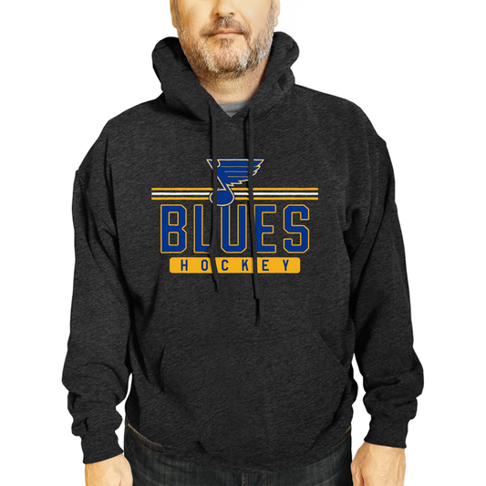 St. Louis Blues NHL Adult Heather Charcoal True Fan Hooded Sweatshirt Unisex - Charcoal
