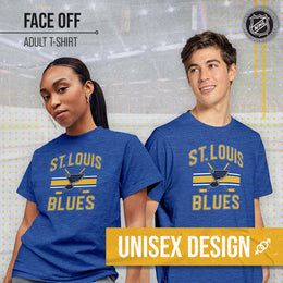 St. Louis Blues NHL Adult Faceoff Tag-Less T-Shirt - Royal