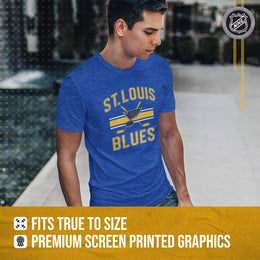 St. Louis Blues NHL Adult Faceoff Tag-Less T-Shirt - Royal