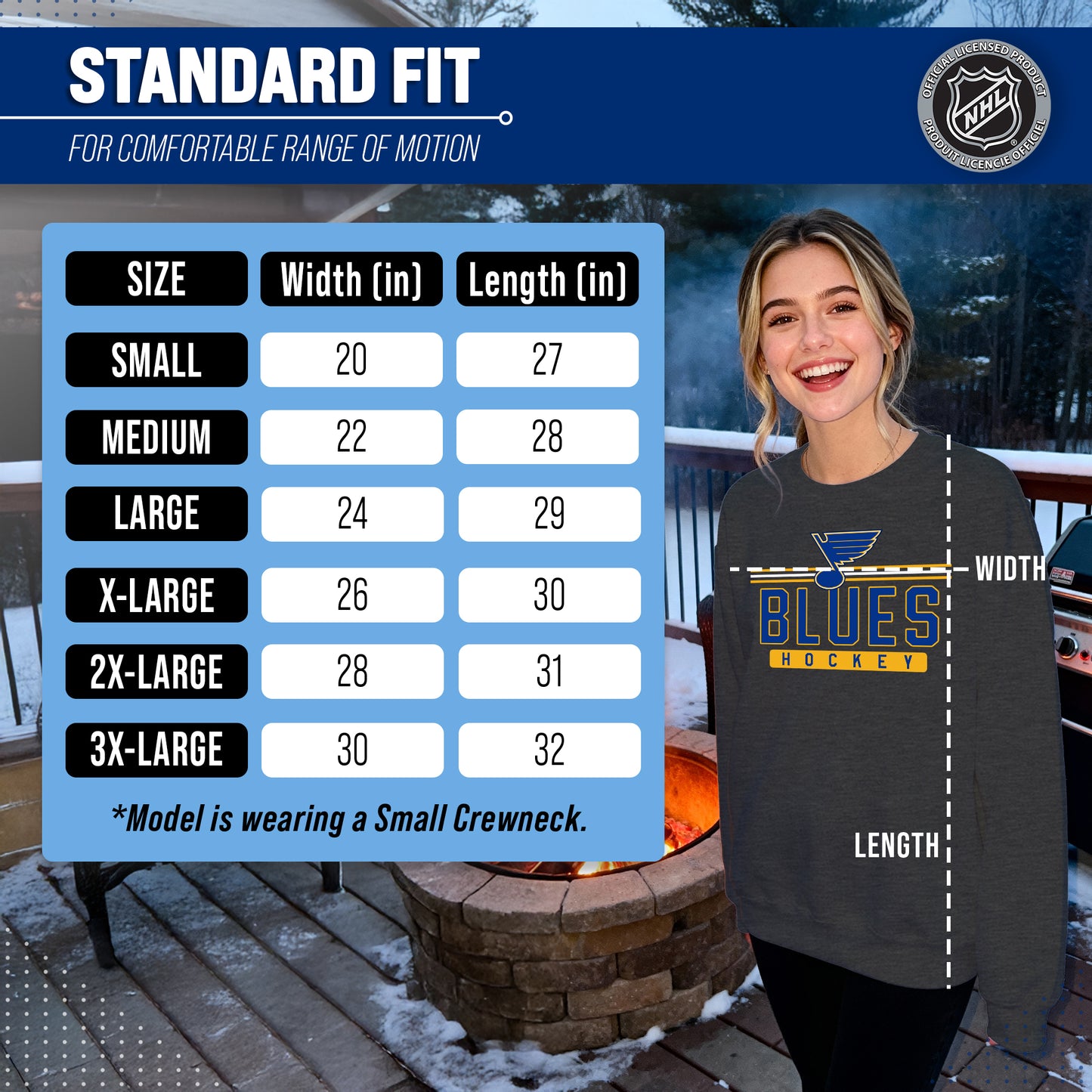 St. Louis Blues NHL Charcoal True Fan Crewneck Sweatshirt - Charcoal