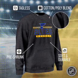 St. Louis Blues NHL Charcoal True Fan Crewneck Sweatshirt - Charcoal