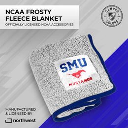 SMU Mustangs NCAA Silk Sherpa College Throw Blanket - Blue