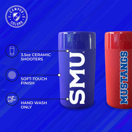 SMU Mustangs College and University 2-Pack Shot Glasses - Team Color