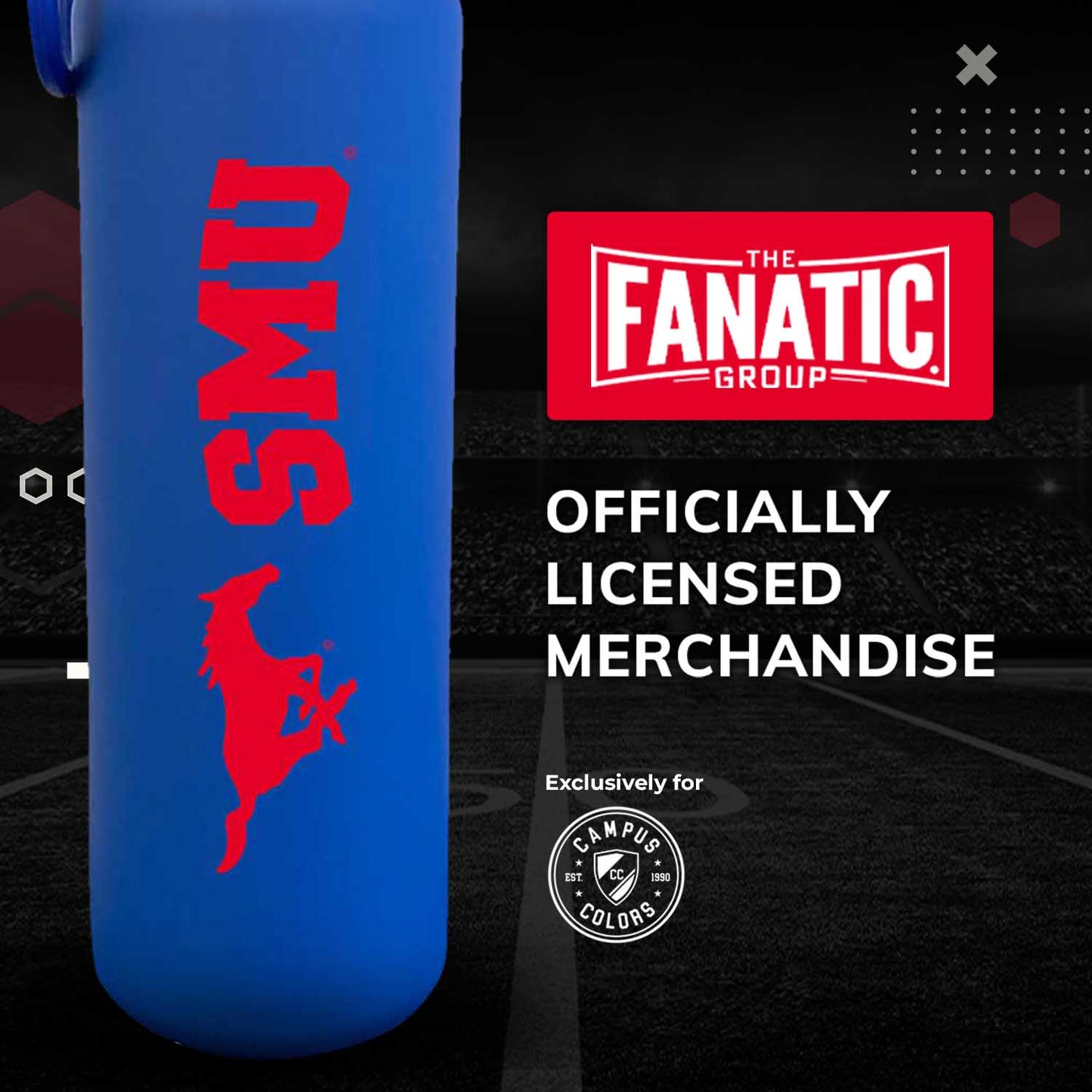 SMU Mustangs NCAA Stainless Steel Water Bottle - Royal