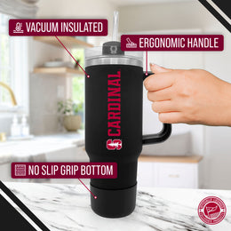 Stanford Cardinal College & University 40 oz Travel Tumbler With Handle - Black