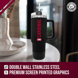 Stanford Cardinal College & University 40 oz Travel Tumbler With Handle - Black