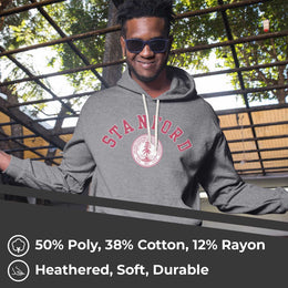 Stanford Cardinal College Gray University Seal Hooded Sweatshirt - Gray