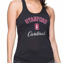 Stanford Cardinal NCAA Womens Tag-Less Ultra Soft Tailgate Tank Top - Black Heather