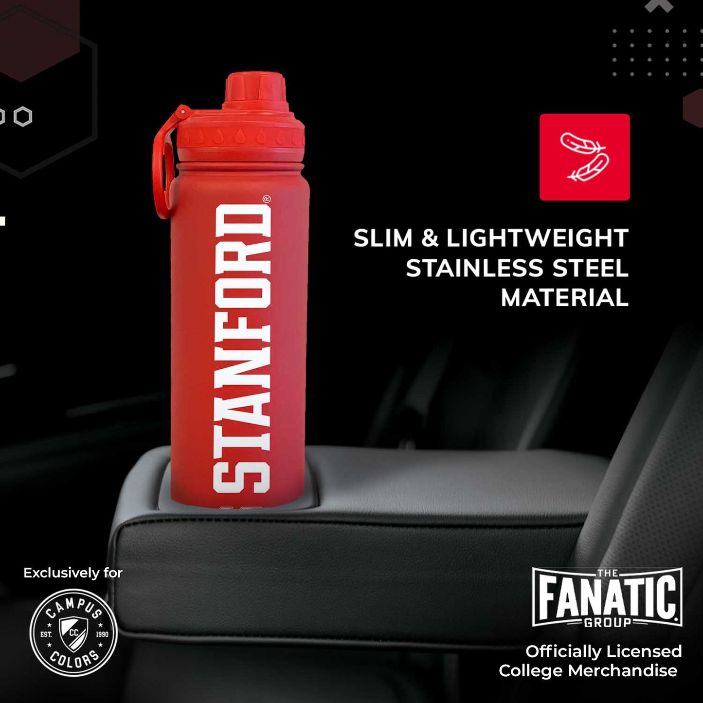 Stanford Cardinal NCAA Stainless Steel Water Bottle - Cardinal