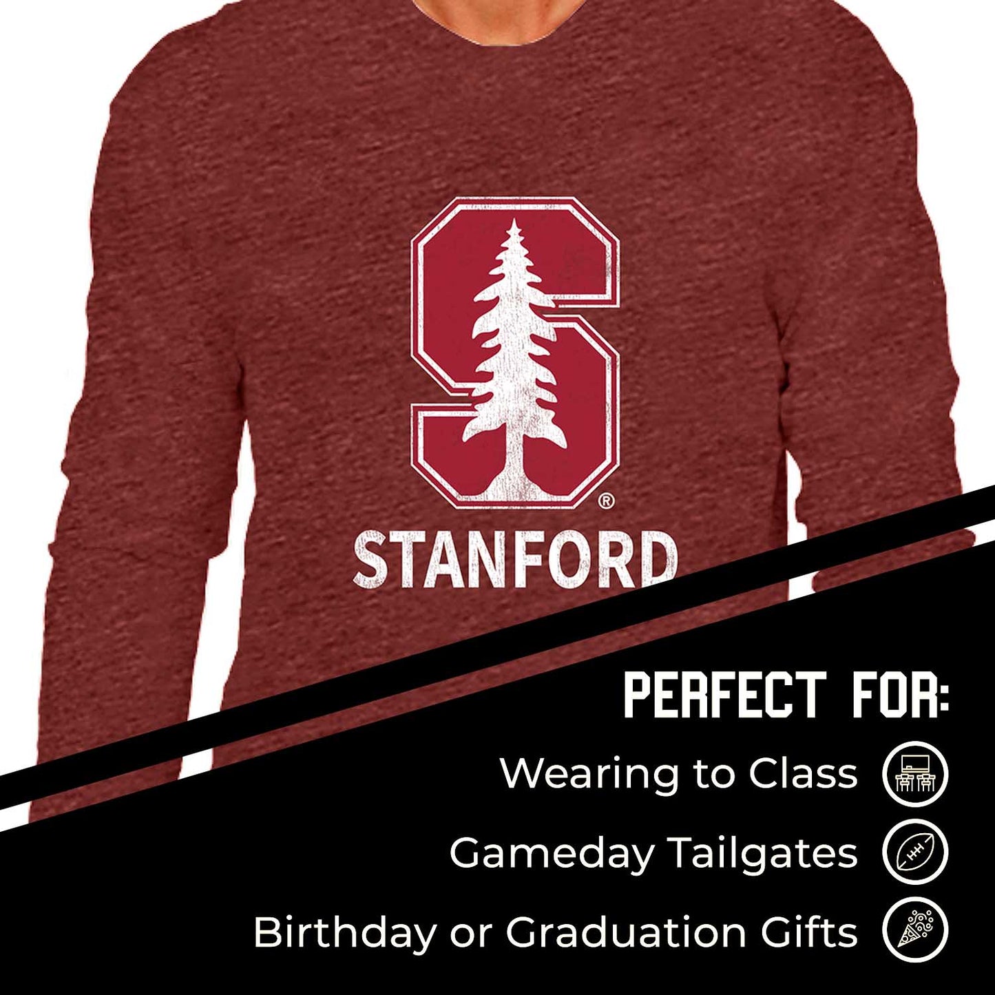 Stanford Cardinal NCAA MVP Adult Long-Sleeve Shirt - Cardinal
