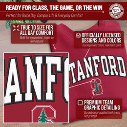 Stanford Cardinal NCAA Adult Tackle Twill Crewneck Sweatshirt - Cardinal