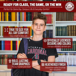 Stanford Cardinal NCAA Adult Unisex Starting Fresh T-Shirt - Black Heather