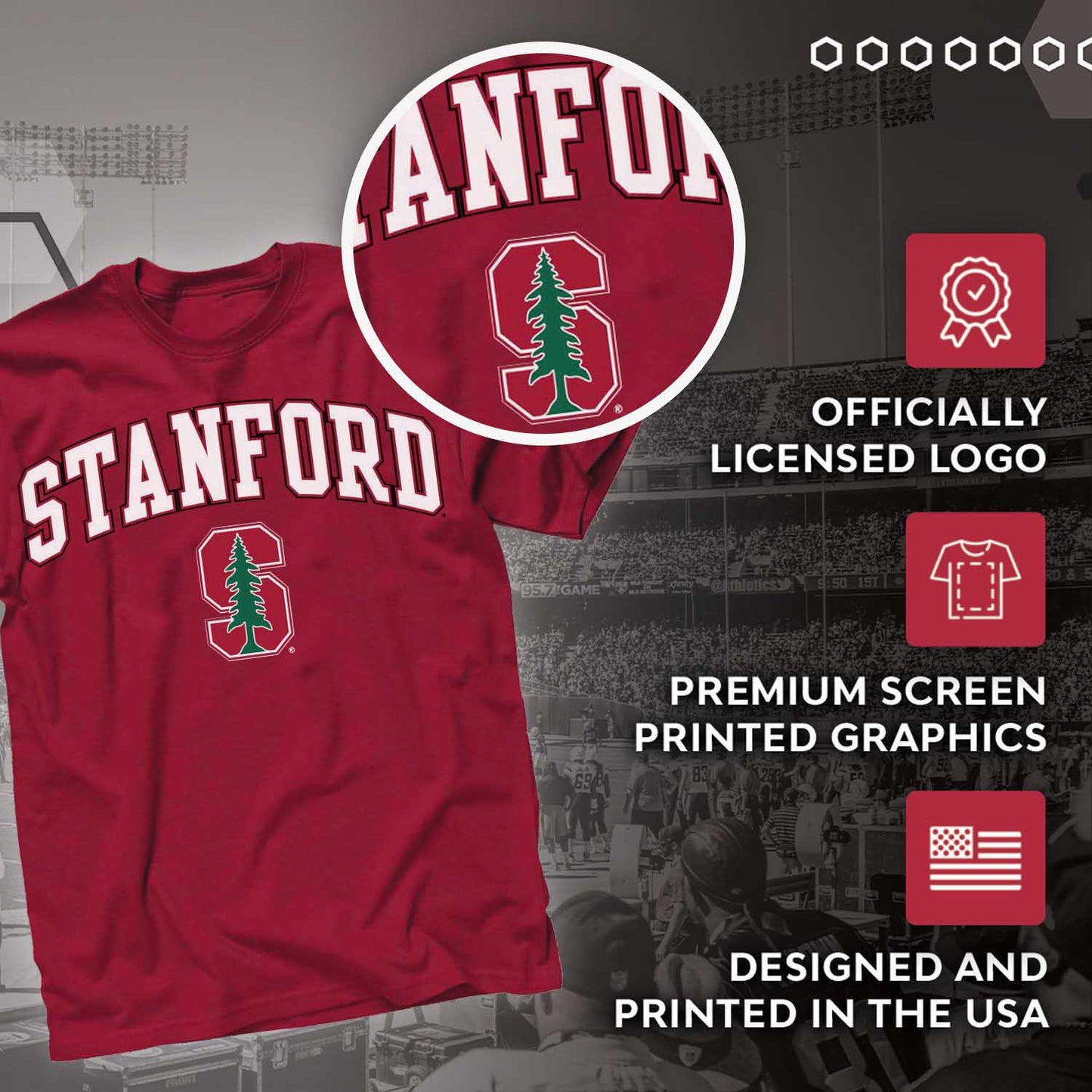 Stanford Cardinal NCAA Adult Gameday Cotton T-Shirt - Cardinal