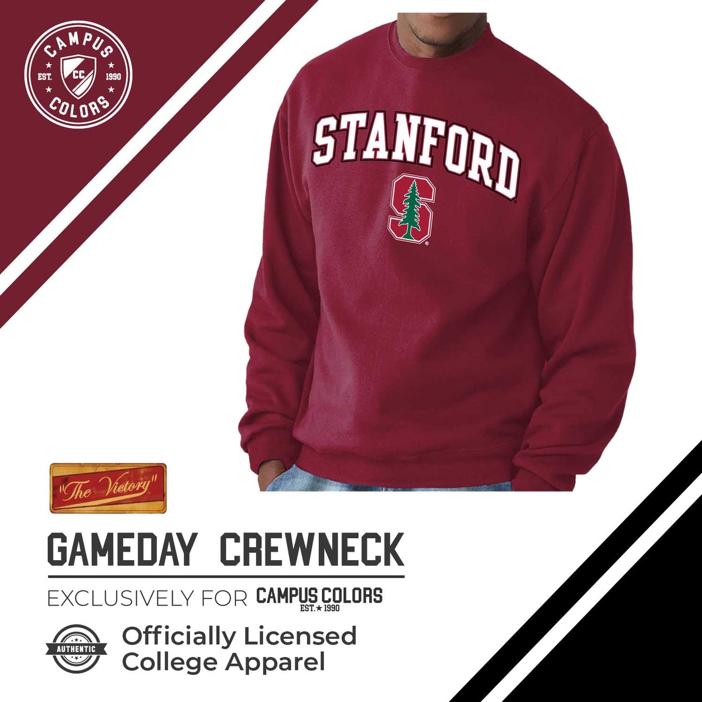 Stanford Cardinal Adult Arch & Logo Soft Style Gameday Crewneck Sweatshirt - Cardinal