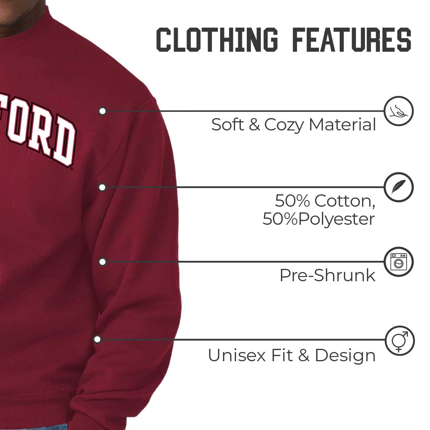Stanford Cardinal Adult Arch & Logo Soft Style Gameday Crewneck Sweatshirt - Cardinal