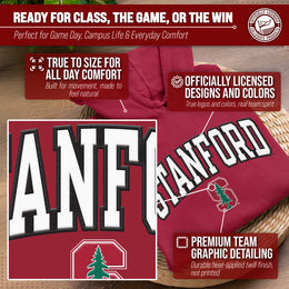 Stanford Cardinal NCAA Adult Tackle Twill Hooded Sweatshirt - Cardinal