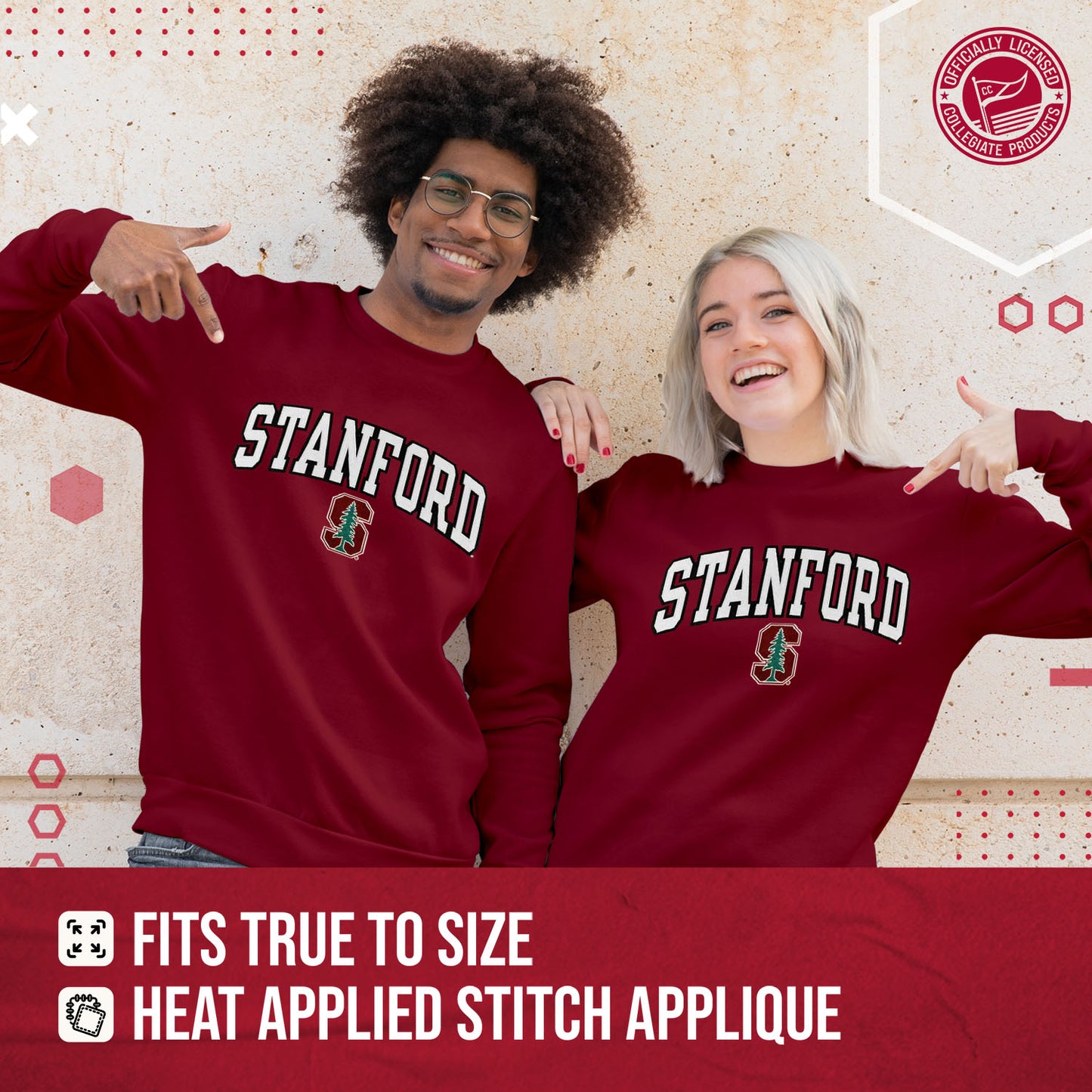 Stanford Cardinal NCAA Adult Tackle Twill Crewneck Sweatshirt - Cardinal