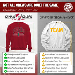 Stanford Cardinal NCAA Adult Unisex Overtime Classics Crewneck Fleece Sweatshirt - Cardinal