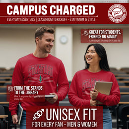 Stanford Cardinal NCAA Adult Unisex Overtime Classics Crewneck Fleece Sweatshirt - Cardinal