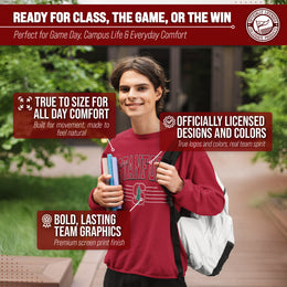 Stanford Cardinal NCAA Adult Unisex Overtime Classics Crewneck Fleece Sweatshirt - Cardinal