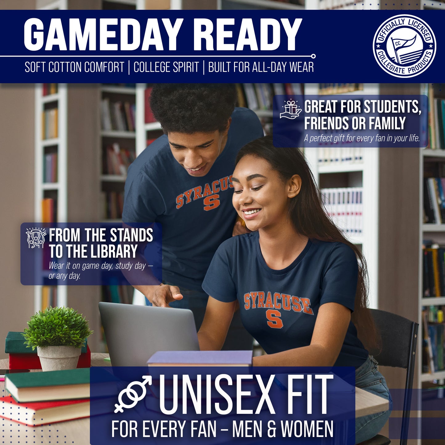 Syracuse Orange NCAA Adult Gameday Cotton T-Shirt - Navy