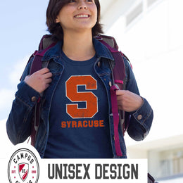 Syracuse Orange Adult MVP Heathered Cotton Blend T-Shirt - Navy