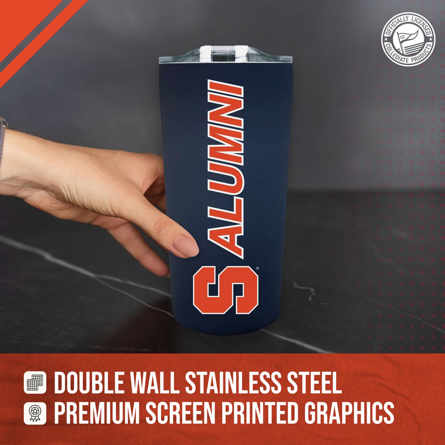 Syracuse Orange Collegiate Stainless Steel Travel Tumbler for Alumni - Navy