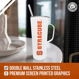 Syracuse Orange NCAA Stainless Steel 20oz Roadie With Handle & Dual Option Lid With Straw - White