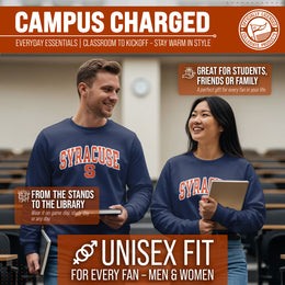 Syracuse Orange NCAA Adult Tackle Twill Crewneck Sweatshirt - Navy