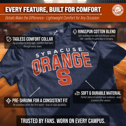 Syracuse Orange NCAA Adult Unisex Starting Fresh T-Shirt - Navy Heather