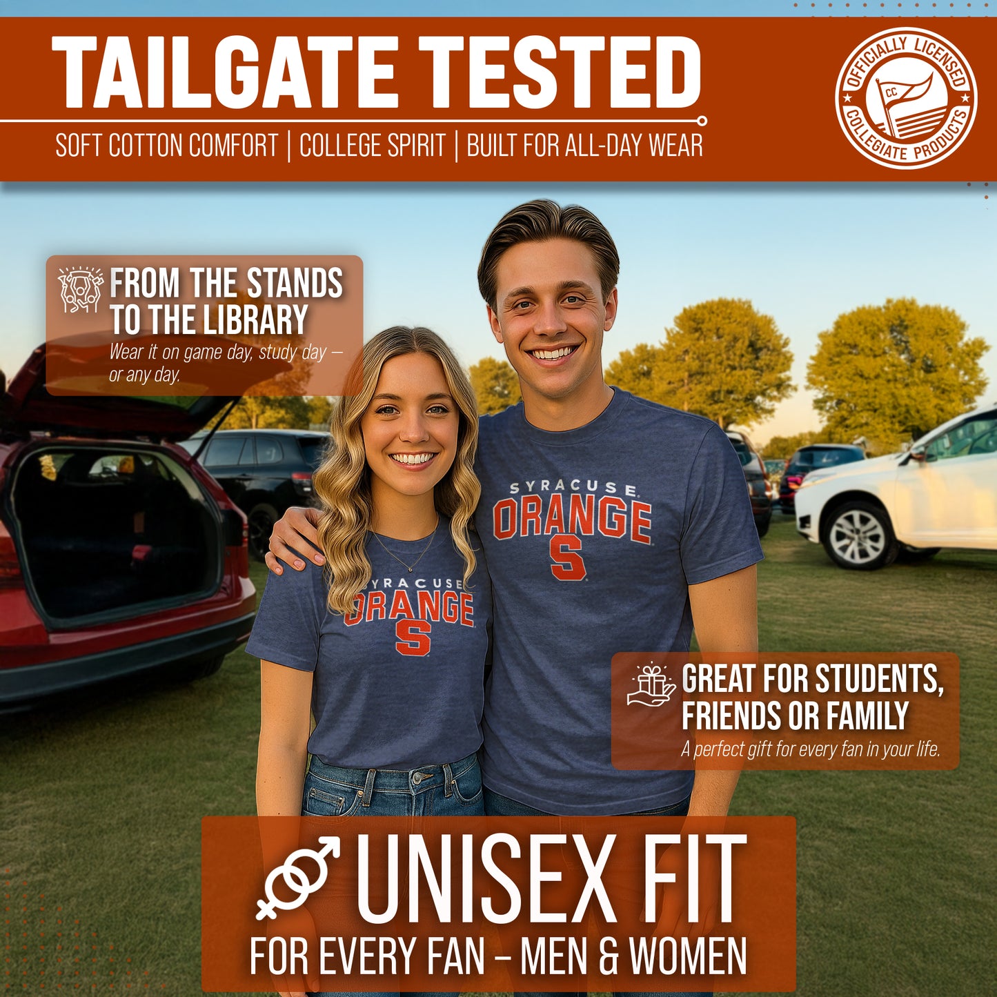 Syracuse Orange NCAA Adult Unisex Starting Fresh T-Shirt - Navy Heather