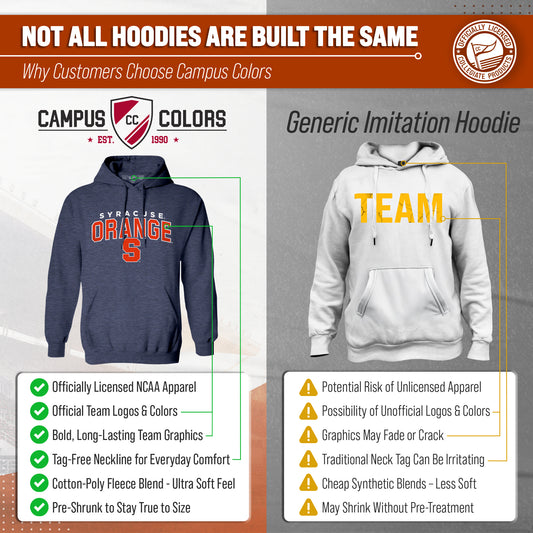 Syracuse Orange NCAA Adult Unisex Starting Fresh Heathered Hooded Fleece Sweatshirt - Navy Heather