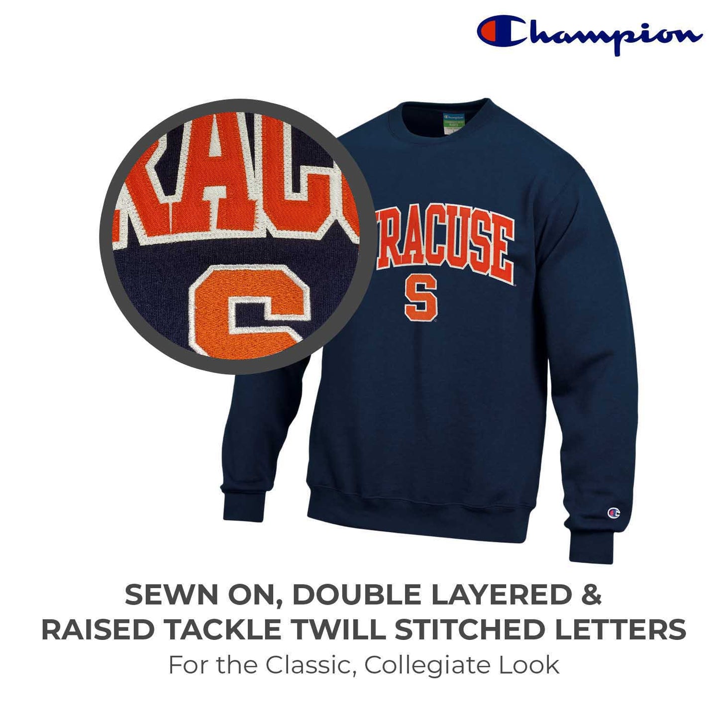 Syracuse Orange Adult Tackle Twill Crewneck - Navy