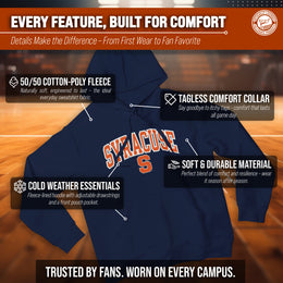Syracuse Orange NCAA Adult Tackle Twill Hooded Sweatshirt - Navy