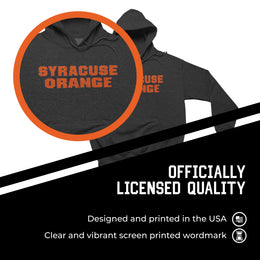 Syracuse Orange NCAA Adult Cotton Blend Charcoal Hooded Sweatshirt - Charcoal