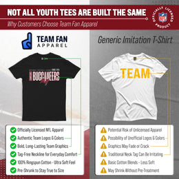 Tampa Bay Buccaneers NFL Youth Modern Endzone Football T-Shirt Unisex Tag Free Comfortable - Black