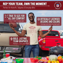 Tampa Bay Buccaneers NFL Adult Big Date Tag-Less T-Shirt - Natural