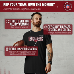 Tampa Bay Buccaneers NFL Adult Modern Endzone Tag-Less T-Shirt - Black