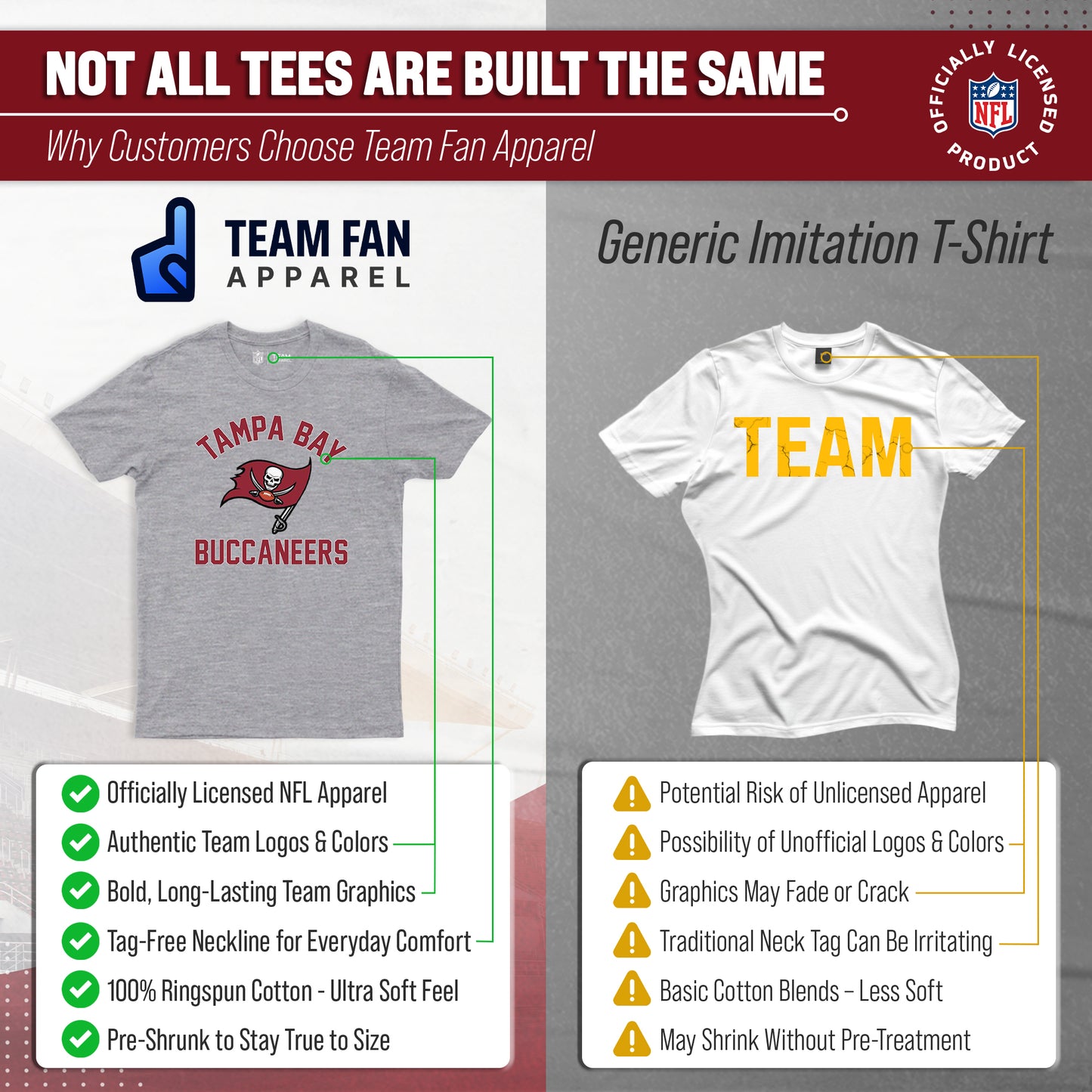 Tampa Bay Buccaneers NFL Adult Gameday T-Shirt - Gray