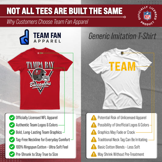 Tampa Bay Buccaneers NFL Adult Retro Triangle Unisex T-Shirt - Red